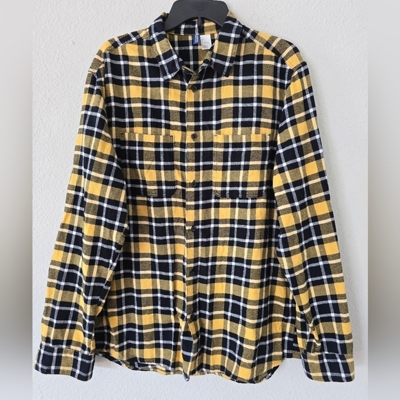 H&M Women’s Plaid Multi Color Long Sleeve Shirt Sz L Work School Casual … - Picture 9 of 10